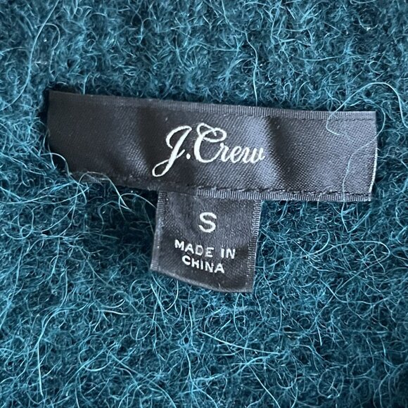 J.Crew Alpaca Wool Blend Puff Sleeve Sweater in Forest Green Size Small Soft Lux - Picture 4 of 5